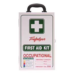 Trafalgar Workplace First Aid Kit Metal Wall Mount Value Range Front
