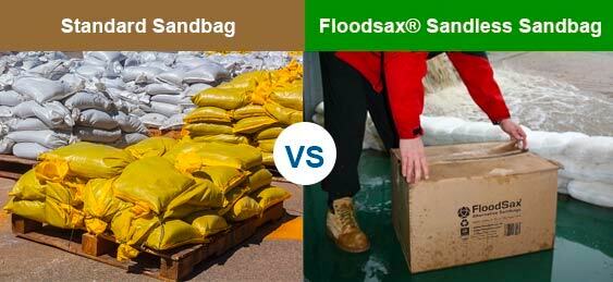 Sandbags vs FloodSax® Comparison Picture