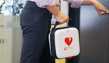 HeartSine AED in a sporting field | Seton