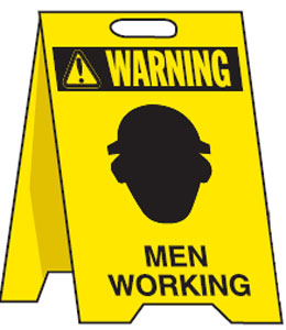 Heavy Duty Floor Stand/Sign Signs - Warning-Men Working