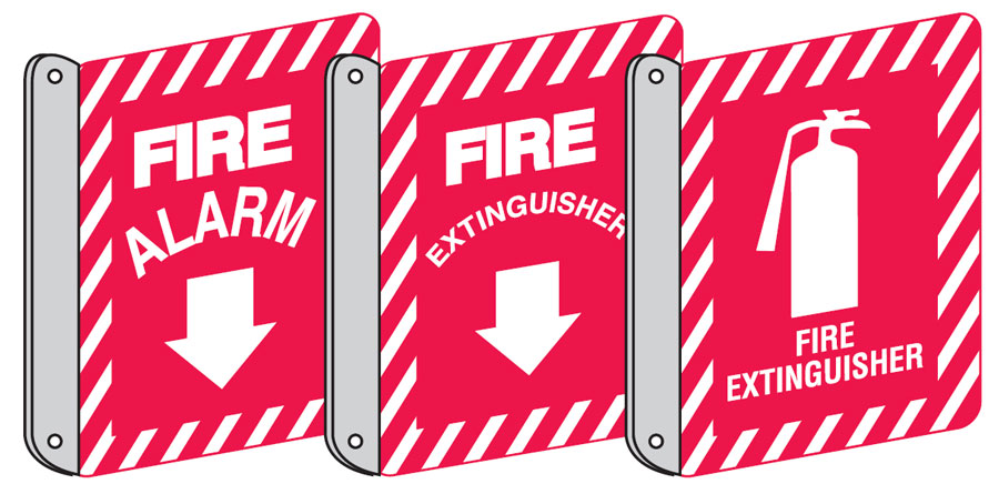 Double Faced Signs - Fire Alarm W/Arrow