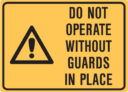 Small Labels - Do Not Operate Without Guards In Place