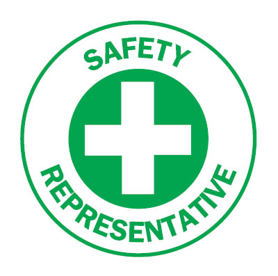 Safety Hard Hat Labels - Safety Representative, Pack of 4