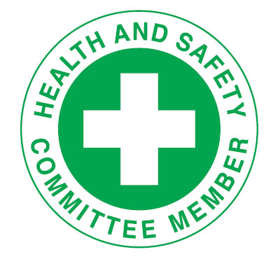 Safety Hard Hat Labels - Health And Safety Committee Member, Pack of 4