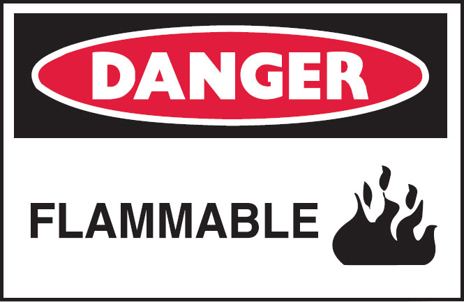Graphic Safety Labels On A Roll - Flammable W/Picto