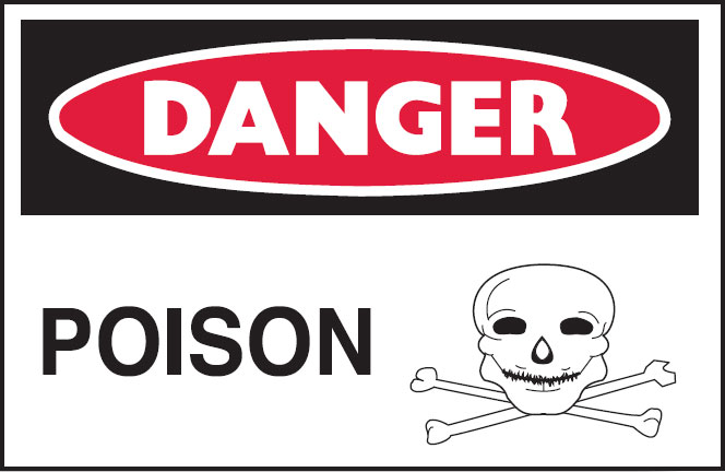Graphic Safety Labels On A Roll - Poison W/Picto