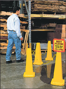 Safety Floor Cone/Sign - Blank Yellow 89cm