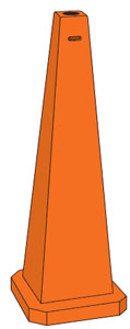 Safety Floor Cone/Sign - Blank Orange 89cm