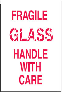 Shipping Labels - Fragile Glass Handle With Care