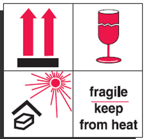 Shipping Labels - Fragile Keep From Heat