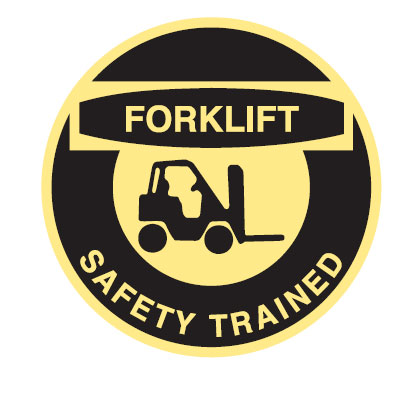 Safety Hard Hat Labels - Forklift Safety Trained, Pack of 4