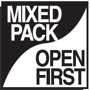 Miscellaneous Shipping Labels  - Mixed Pack Open First - 100mm (W) x 100mm (H), Self Adhesive Paper, Roll Of 500