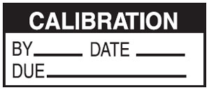 Black Calibration Labels - Calibration By Date Due