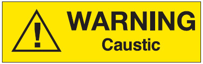 Pipe Warning Markers - Warning Caustic