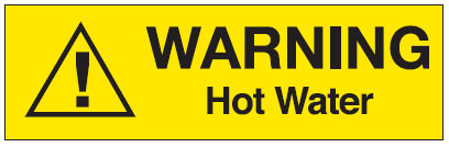 Pipe Warning Markers - Warning Hot Water