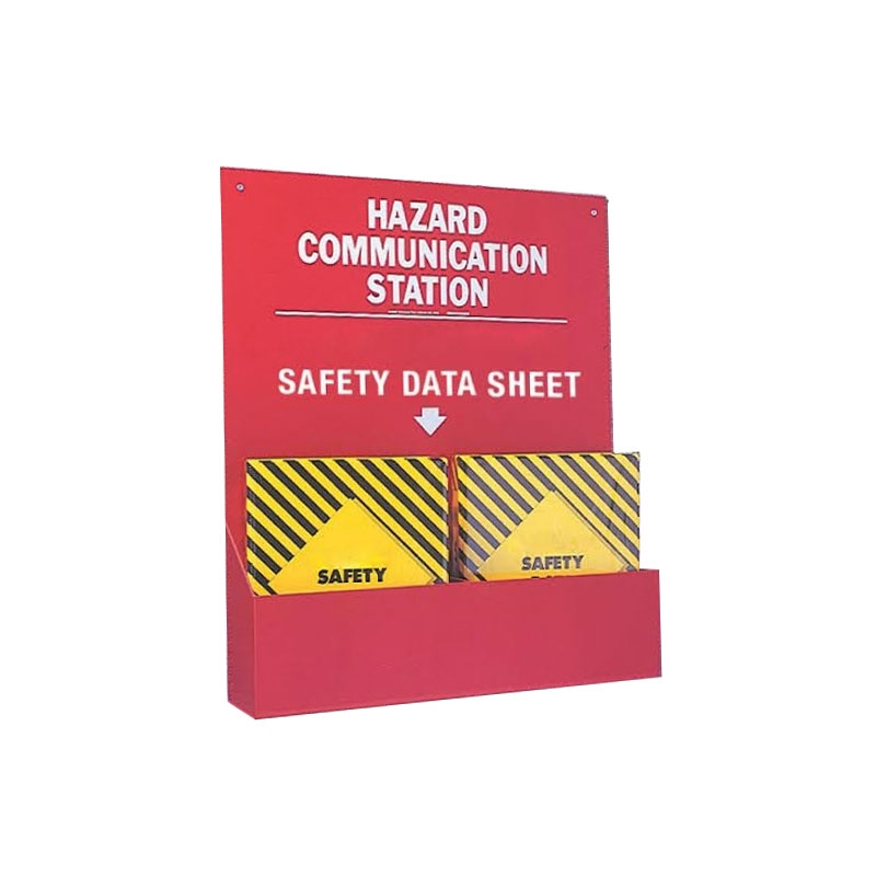 SDS Hazard Communication Station 2 Pocket Wall Mount - Red