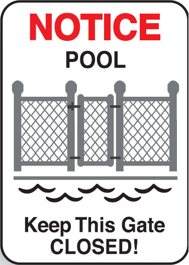 Water Safety Signs - Pool - Keep This Gate Closed W/Picto
