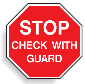 Multi Worded Stop Signs - Stop Check With Guard