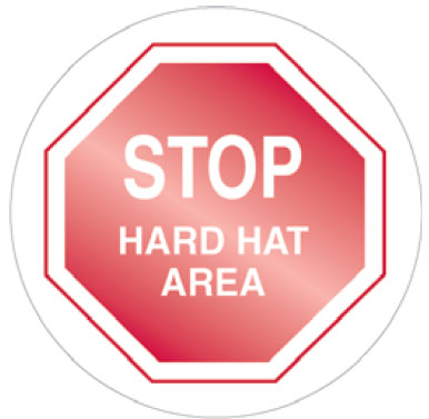Safety Floor Marker - Stop Hard Hat Area