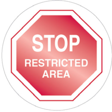 Safety Floor Marker - Stop Restricted Area