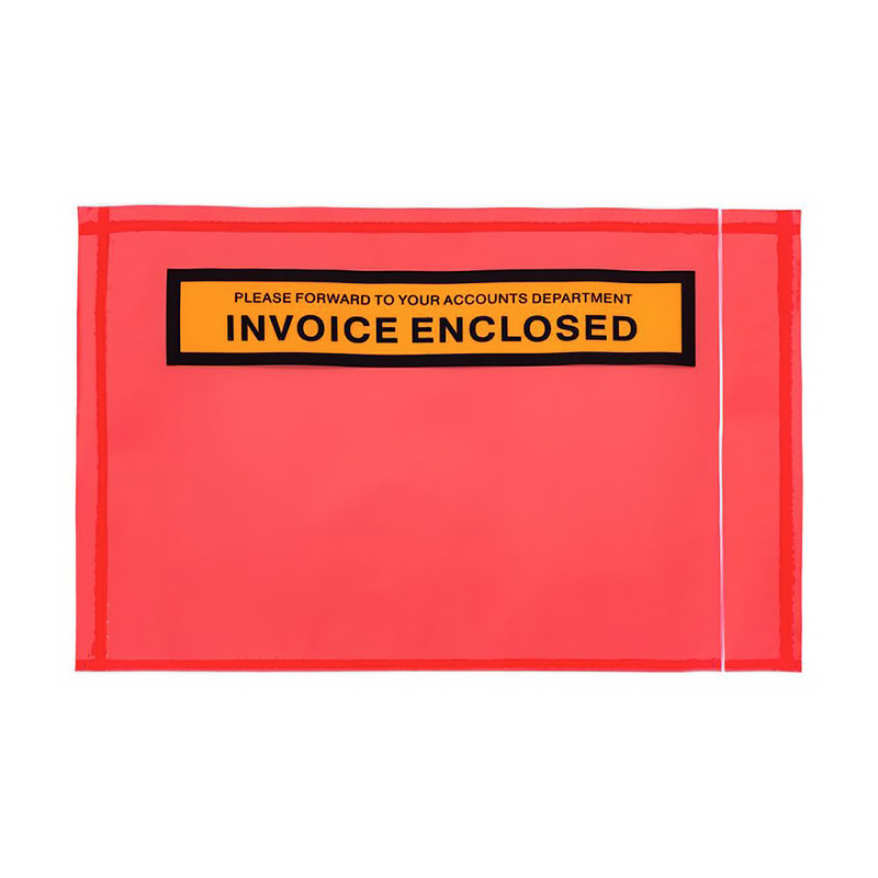 Self Adhesive Doculopes Invoice Enclosed, Red, Pack of 1000