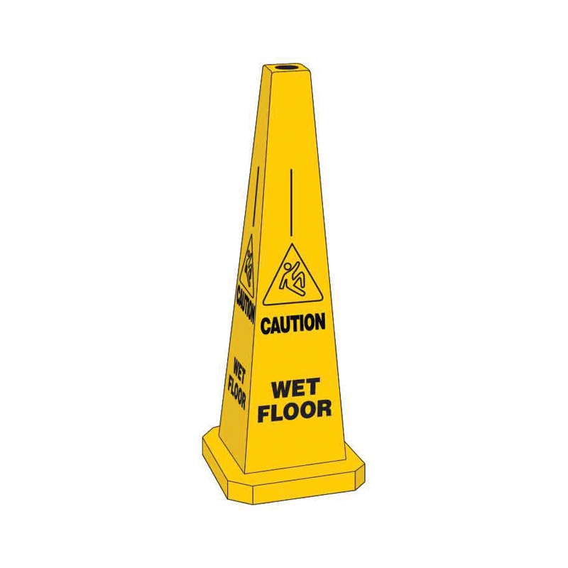 Safety Floor Cone/Sign - Wet Floor Yellow 89cm