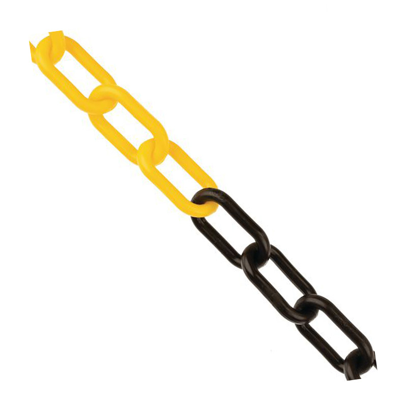 Value Plastic Safety Chain - Yellow/Black, 25m Roll