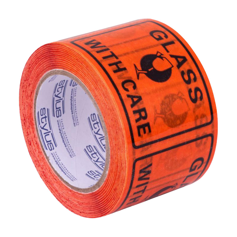 Perforated Label Tape - Glass With Care, Roll of 500
