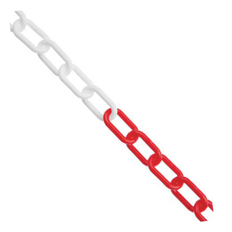 Value Plastic Safety Chain - Red/White, 25m Roll