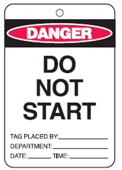Economy Safety Tags - Do Not Start