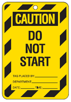Economy Safety Tags - Caution Do Nat Start