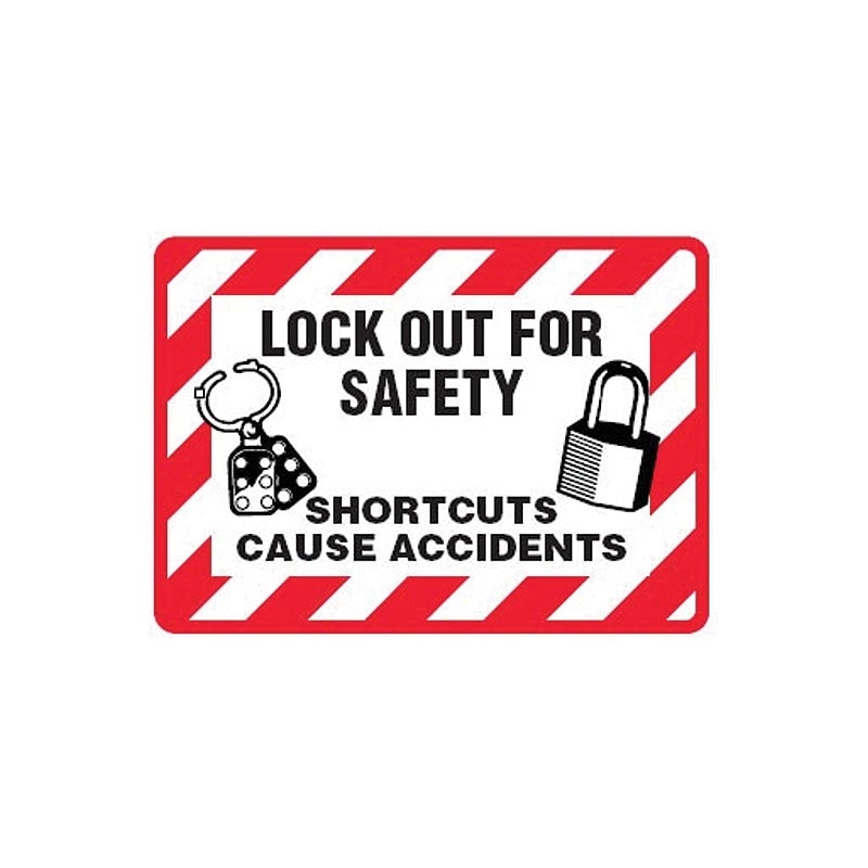 Arc Flash & Lockout Labels - Lock Out For Safety Shortcuts Cause Accidents