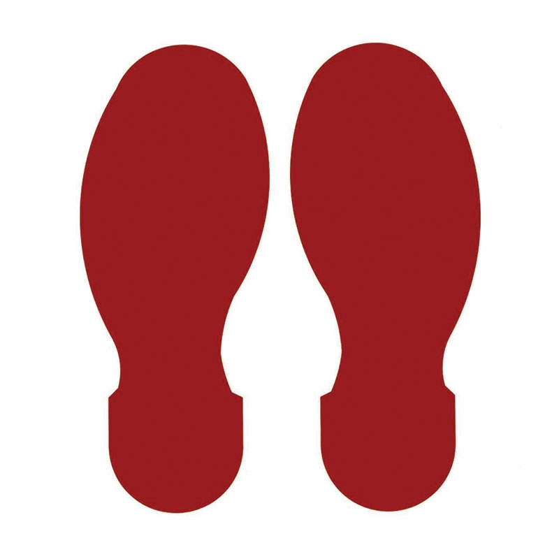 ToughStripe Floor Marking Footprints - Pack of 10, Red