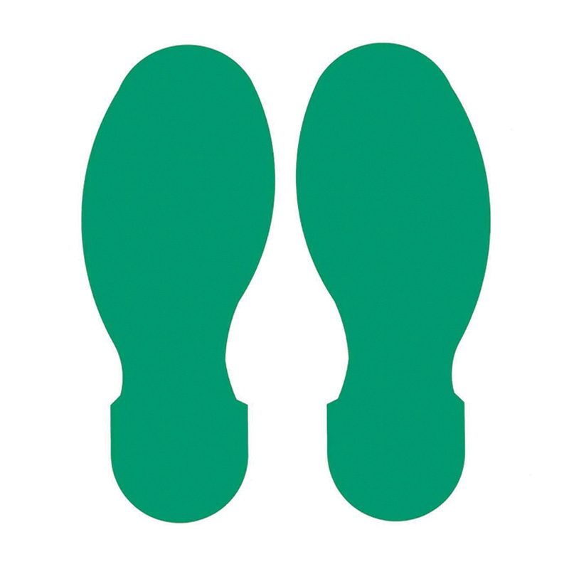 ToughStripe Floor Marking Footprints - Pack of 10, Green