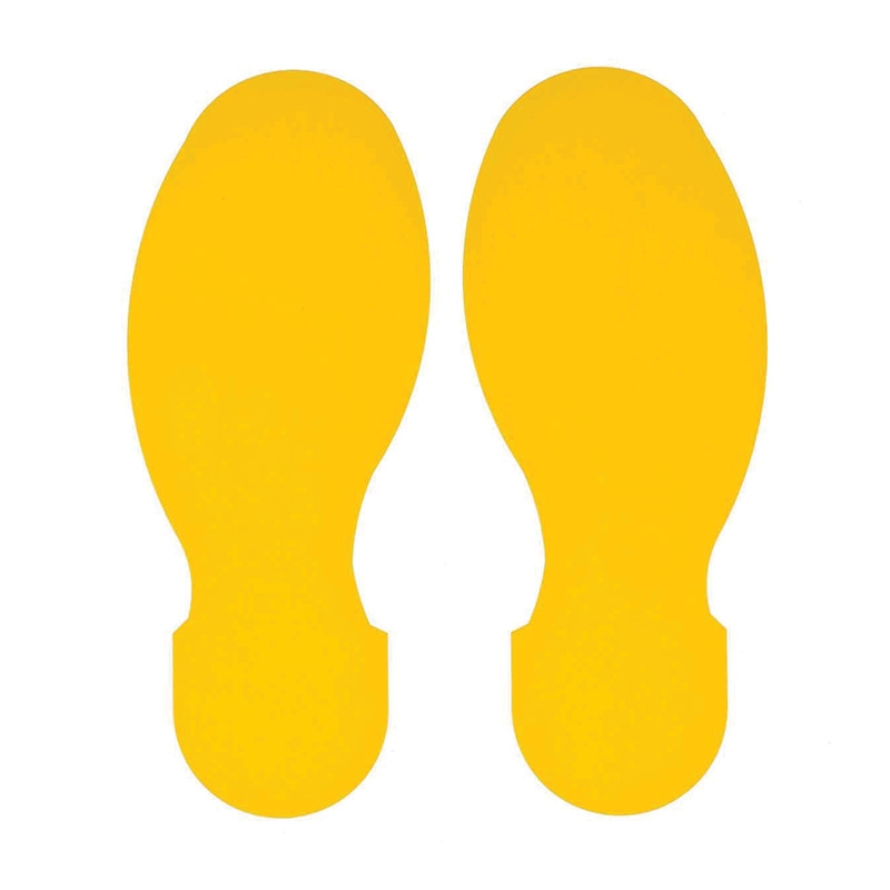 ToughStripe Floor Marking Footprints - Pack of 10, Yellow