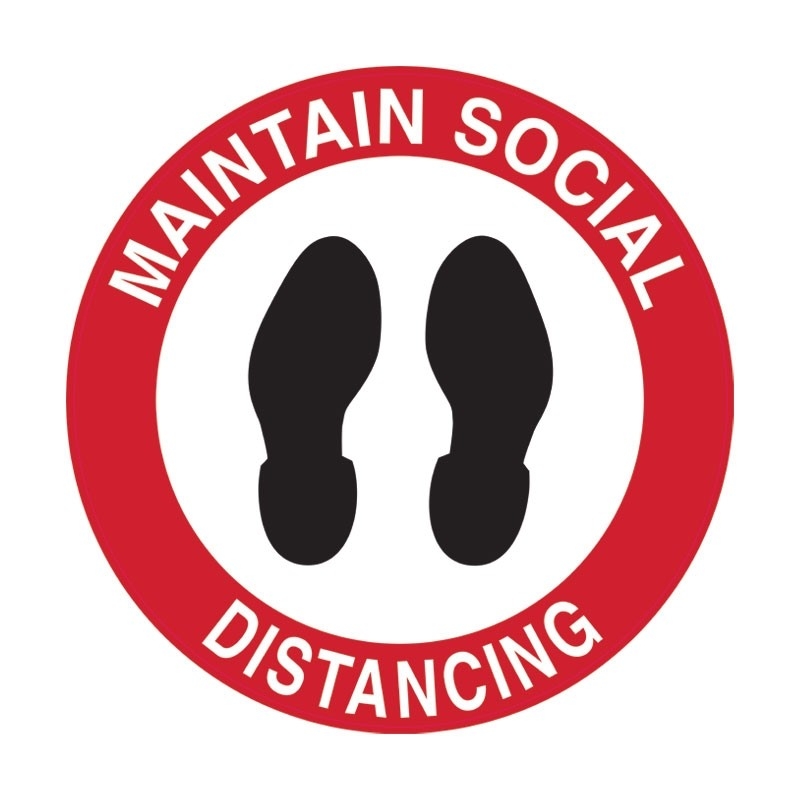 Floor & Carpet Marking Sign – Maintain Social Distancing