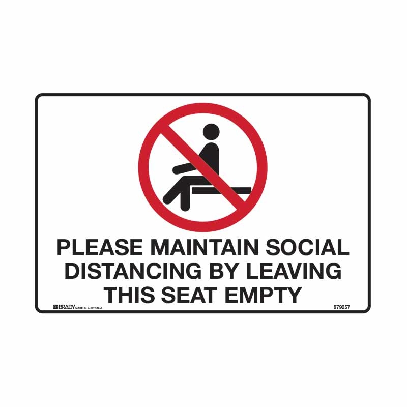 Prohibition Sign - Please Maintain Social Distancing.., 300X225 FLU