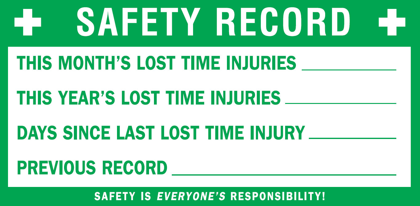 First Aid Signs - Safety Record