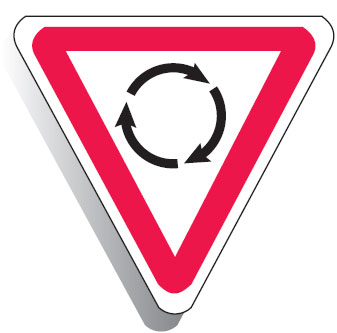 Regulatory Signs - Roundabout Picto, R1-3, H750mm, Class 1, Aluminium