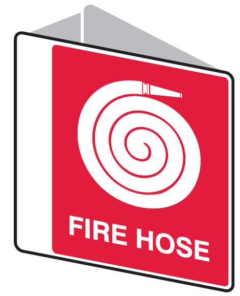 3D Fire Safety Sign - Fire Hose (with Picto) - 225x225mm POLY