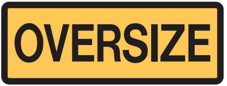 Vehicle & Truck Identification Signs  - Oversize with Tie-on, 1200mm (W) x 450mm (H), Vinyl Banner, Class 1 (400) Reflective