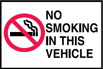 Vehicle Safety Reminder Labels - No Smoking In This Vehicle W/Picto