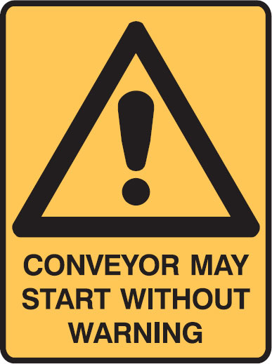 Small Labels - Conveyor May Start Without Warning