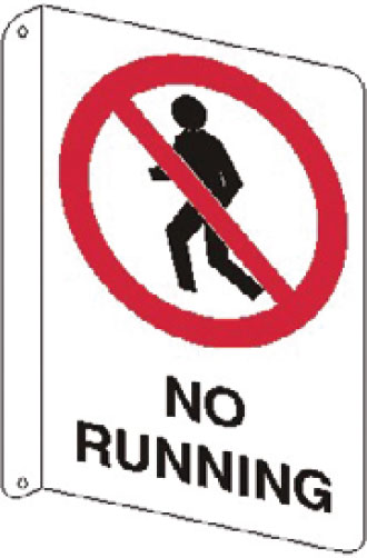 Flanged Wall Signs - No Running