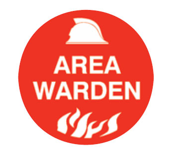 Fire Hard Hat Labels - Area Warden