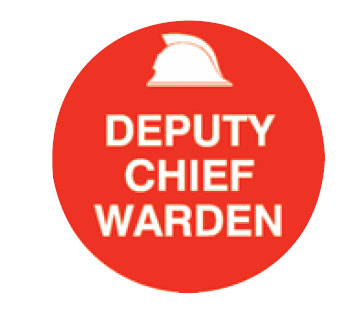Fire Hard Hat Labels - Deputy Chief Warden, 56mm Diameter