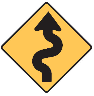 Regulatory Traffic Control Signs - Winding Road Symbol