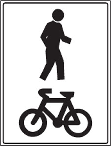 Bicycle Path Signs - Man & Bike Symbols