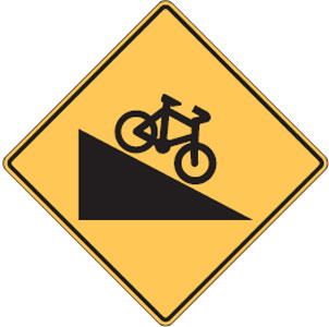 Bicycle Path Signs - Steep Descent Symbol