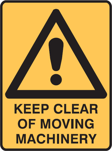 Small Graphic Labels - Keep Clear Of Moving Machinery